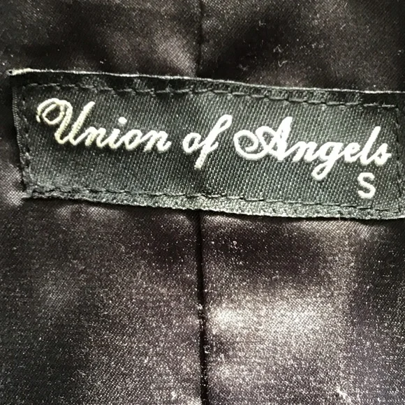 Union of Angels Black 100% Wool Fitted Blazer S - Picture 7 of 7